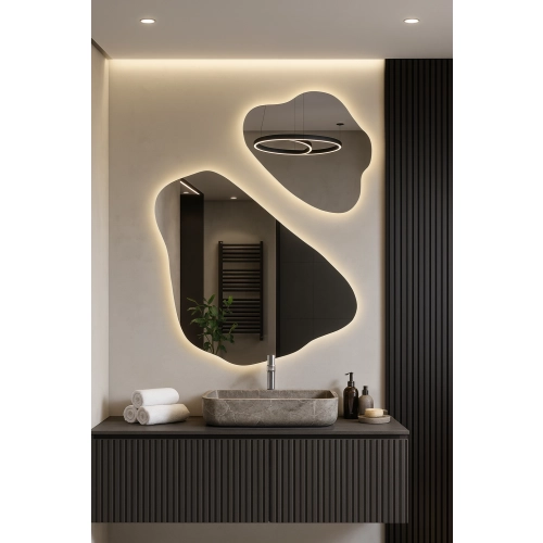 Zestaw luster o nieregularnym kształcie z podświetleniem - MORION LED